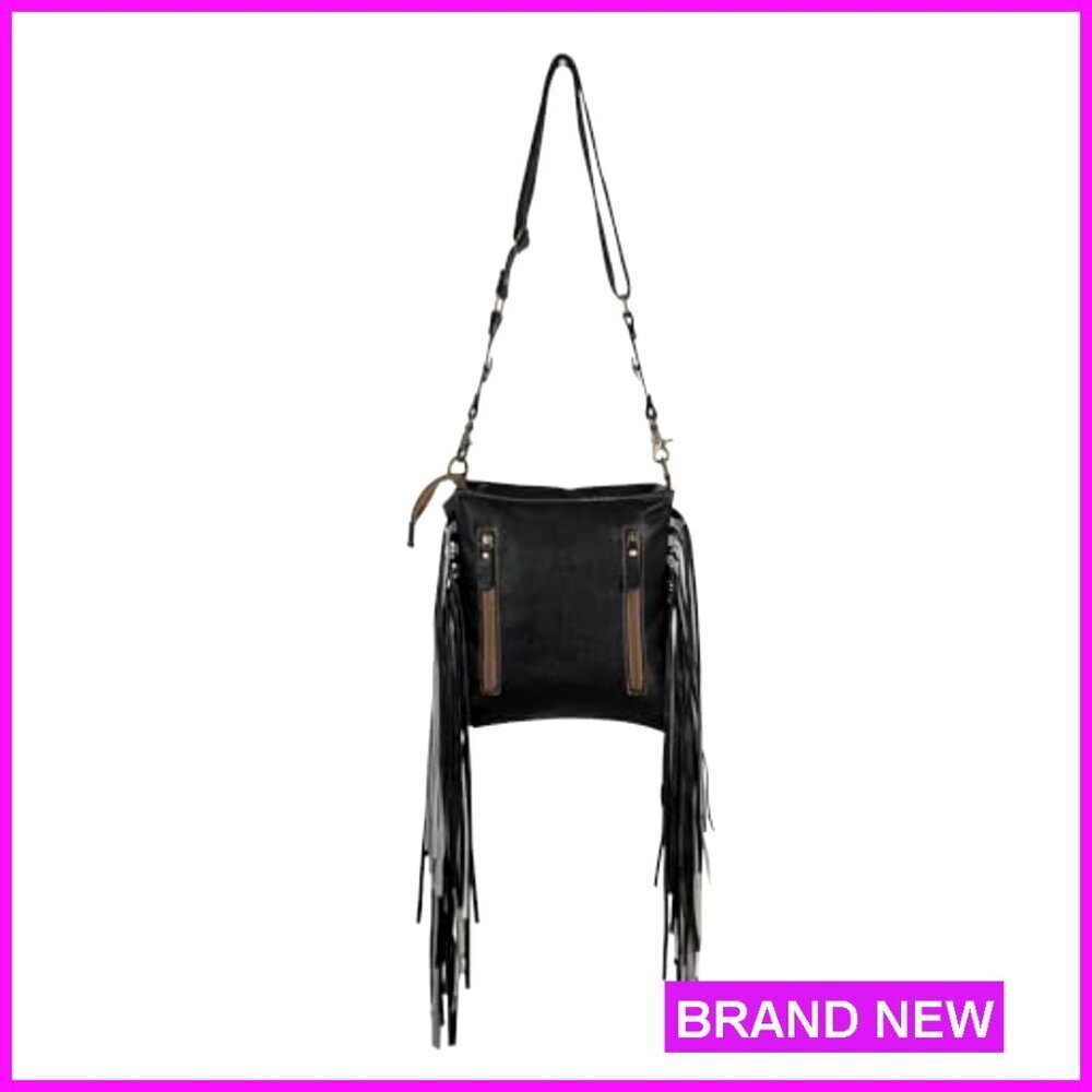 Genuine Leather Fringe Shoulder Bag Boho Western Cowgirl Style Handcrafted Purse - Picture 3 of 6